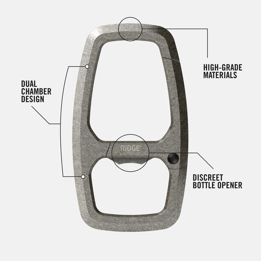 Dual Chamber Carabiner  - Stonewashed Titanium