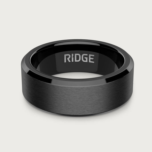 8mm Beveled Ring Set - Gunmetal