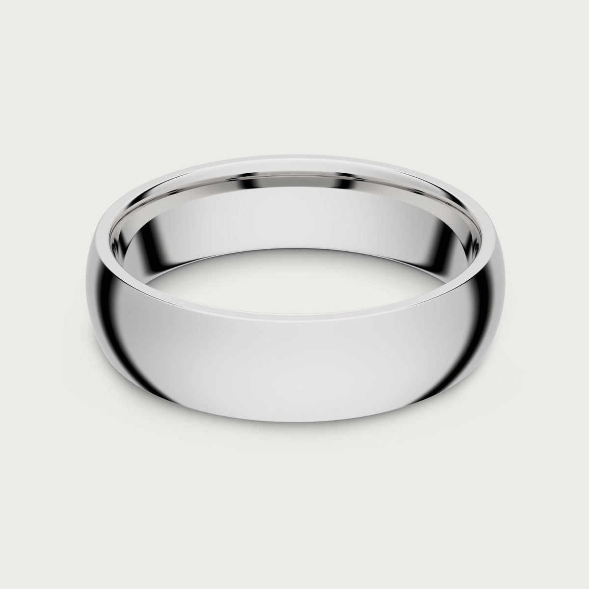 6mm Rounded Ring Set - Platinum - Tantalum Carbide