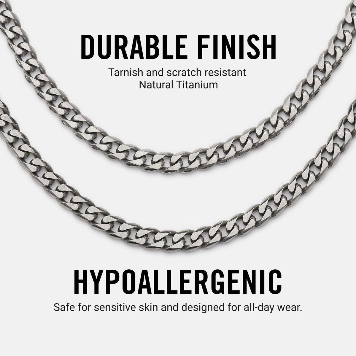 5mm Curb Chain - Titanium - 20"