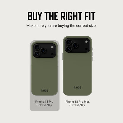 Ridge Phone Case - iPhone 18 Pro - Matte Olive