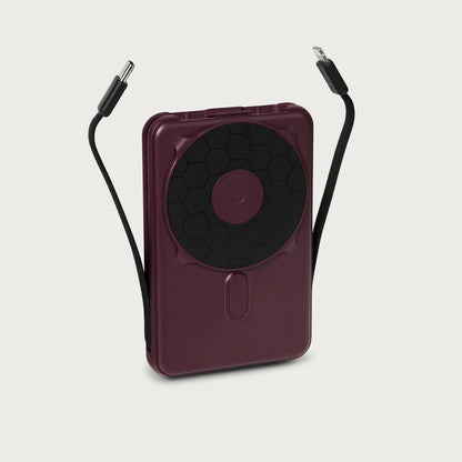Ridge Wallet for MagSafe + Power Bank - Burgundy