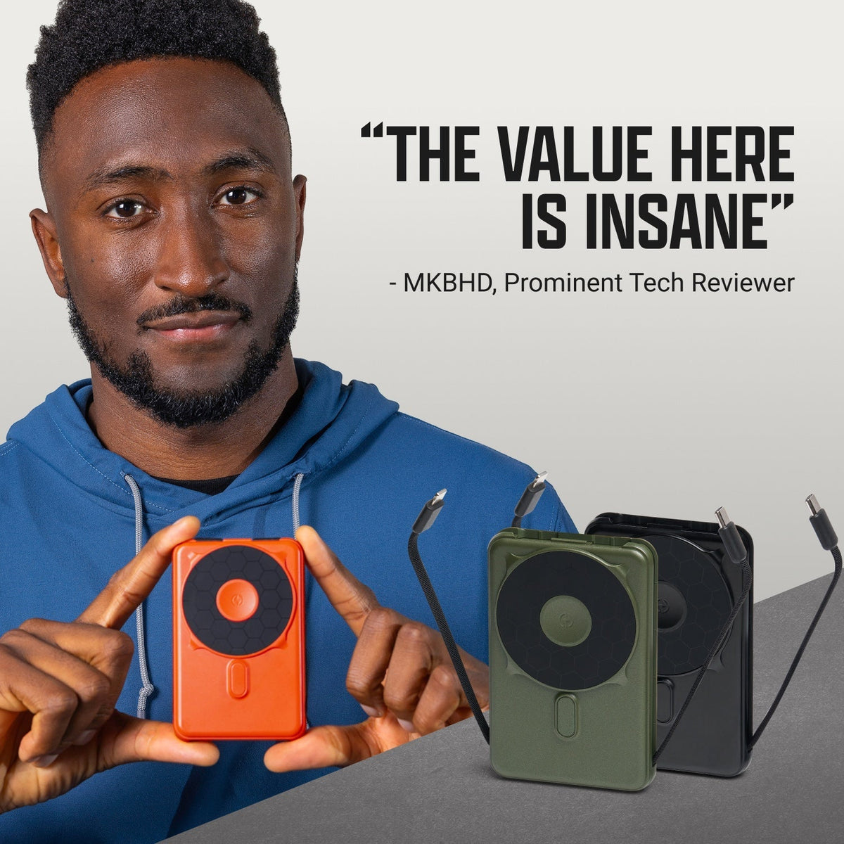 Ridge Wallet + Power Bank - Carbon Fiber 3K + Matte Black — infographic 1